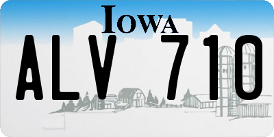 IA license plate ALV710