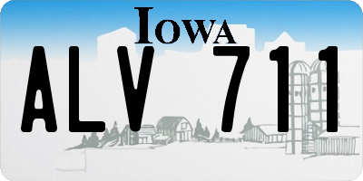 IA license plate ALV711