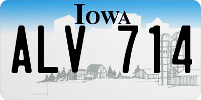 IA license plate ALV714