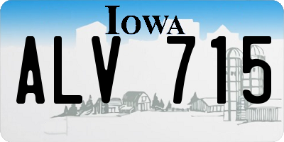 IA license plate ALV715