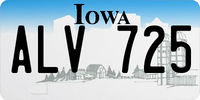 IA license plate ALV725
