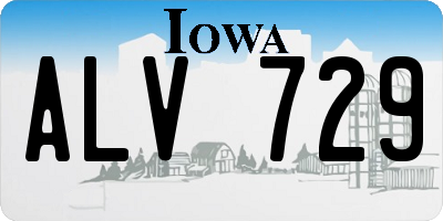 IA license plate ALV729