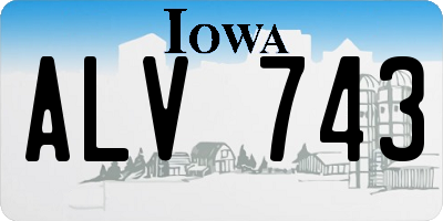 IA license plate ALV743