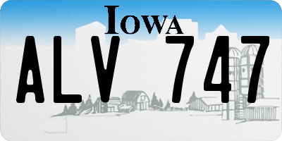 IA license plate ALV747