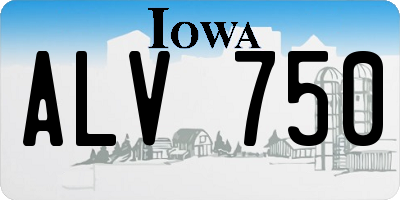 IA license plate ALV750