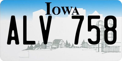 IA license plate ALV758