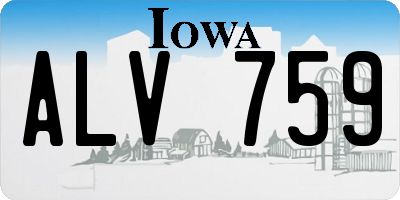 IA license plate ALV759