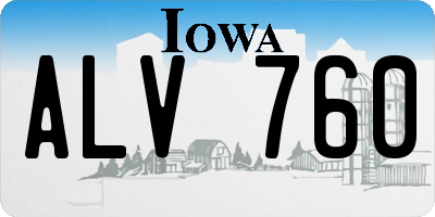 IA license plate ALV760
