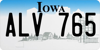IA license plate ALV765