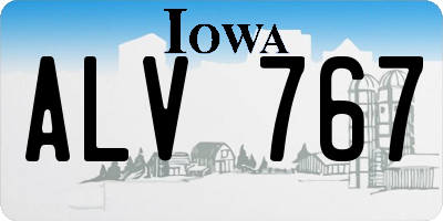 IA license plate ALV767