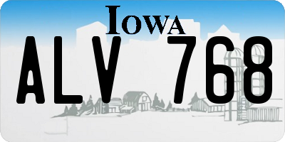 IA license plate ALV768