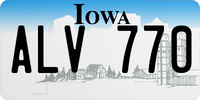IA license plate ALV770