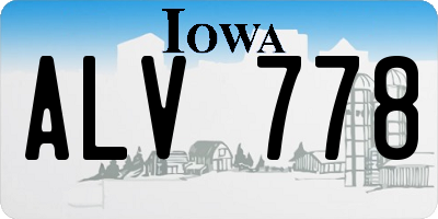 IA license plate ALV778