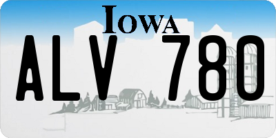 IA license plate ALV780