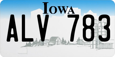 IA license plate ALV783
