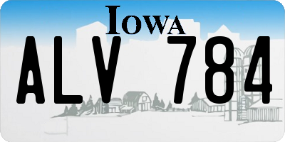 IA license plate ALV784