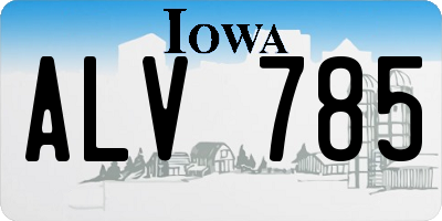 IA license plate ALV785