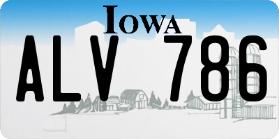 IA license plate ALV786