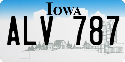 IA license plate ALV787