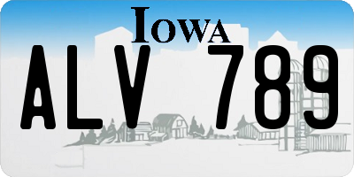 IA license plate ALV789