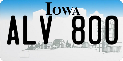 IA license plate ALV800