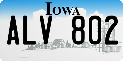 IA license plate ALV802