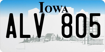 IA license plate ALV805