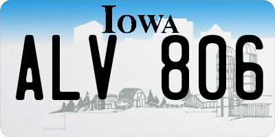 IA license plate ALV806