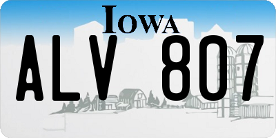IA license plate ALV807