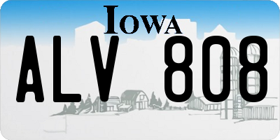 IA license plate ALV808