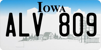 IA license plate ALV809