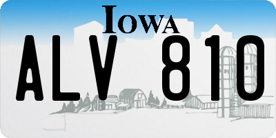 IA license plate ALV810