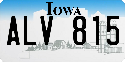IA license plate ALV815