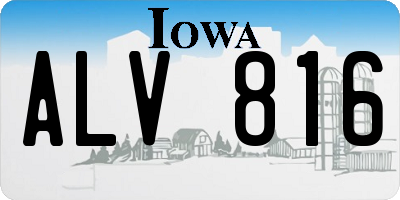 IA license plate ALV816