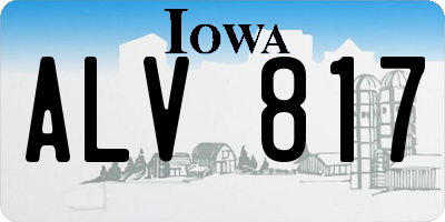 IA license plate ALV817