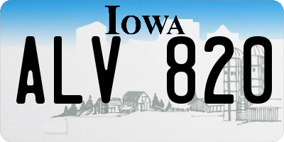 IA license plate ALV820