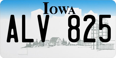 IA license plate ALV825