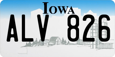 IA license plate ALV826