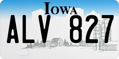 IA license plate ALV827