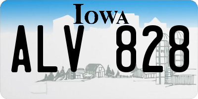IA license plate ALV828