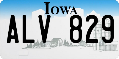IA license plate ALV829