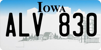 IA license plate ALV830