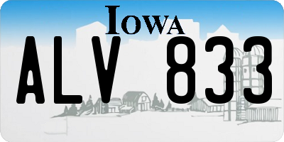 IA license plate ALV833