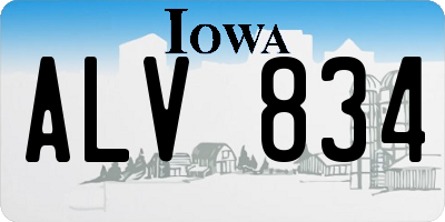 IA license plate ALV834