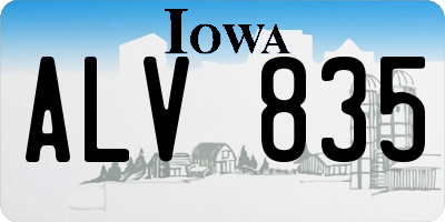 IA license plate ALV835