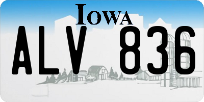 IA license plate ALV836