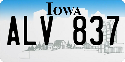 IA license plate ALV837