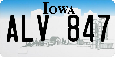 IA license plate ALV847
