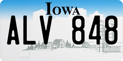 IA license plate ALV848