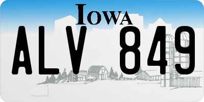 IA license plate ALV849